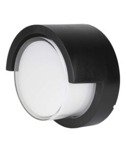 LED αδιάβροχη απλίκα 12W IP65 3000K Θερμό λευκό Μαύρο σώμα στρογγυλή V-TAC – 218537