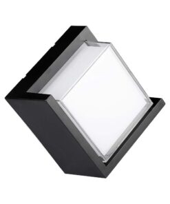 LED αδιάβροχη απλίκα 12W IP65 4000K Φυσικό λευκό Μαύρο σώμα τετράγωνη V-TAC – 218540