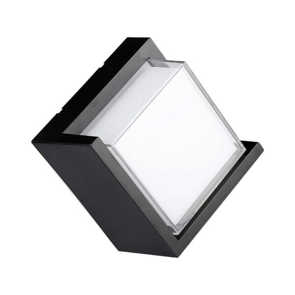 LED αδιάβροχη απλίκα 12W IP65 4000K Φυσικό λευκό Μαύρο σώμα τετράγωνη V-TAC - 218540