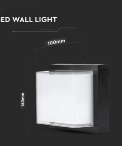 LED αδιάβροχη απλίκα 12W IP65 Μαύρο σώμα τετράγωνη V-TAC Φυσικό 4000K – 218544