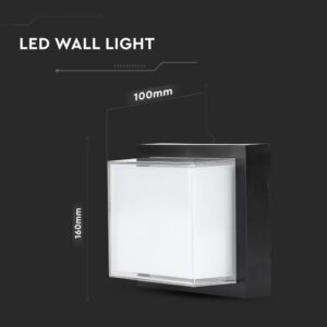 LED αδιάβροχη απλίκα 12W IP65  Μαύρο σώμα τετράγωνη V-TAC Φυσικό 4000K – 218544