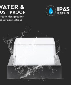 LED αδιάβροχη απλίκα 12W IP65 Μαύρο σώμα τετράγωνη V-TAC Φυσικό 4000K – 218544