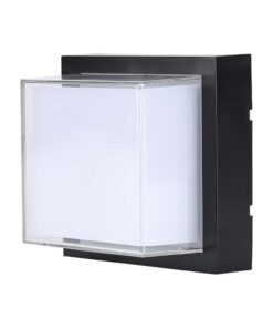 LED αδιάβροχη απλίκα 12W IP65 Μαύρο σώμα τετράγωνη V-TAC Φυσικό 4000K – 218544