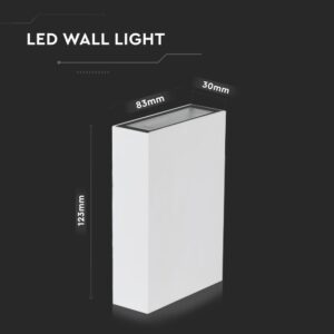 LED Φωτιστικό Τοίχου Up-Down Λευκό 4W V-TAC IP65 Θερμό 3000K – 218560