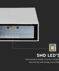 LED Φωτιστικό Τοίχου Up-Down Λευκό 4W V-TAC IP65 Θερμό 3000K – 218560