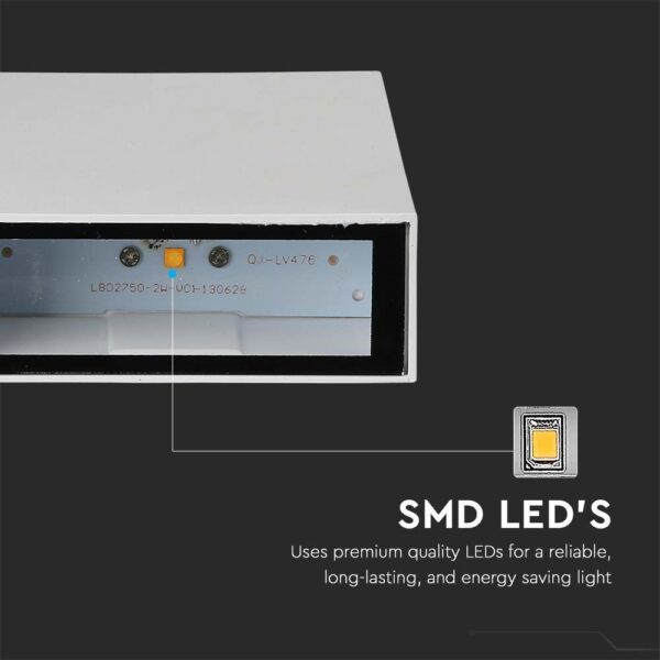 LED Φωτιστικό Τοίχου Up-Down Λευκό 4W V-TAC IP65 Θερμό 3000K – 218560