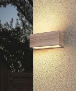 Απλίκα Τοίχου Up-Down σε Απόχωση Ξύλου MAYENNE 2x E14 IP44 Trio Lighting – 218560235