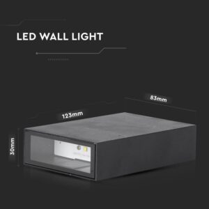 LED Φωτιστικό Τοίχου Up-Down Μαύρο 4W V-TAC IP65 Θερμό 3000K – 218561