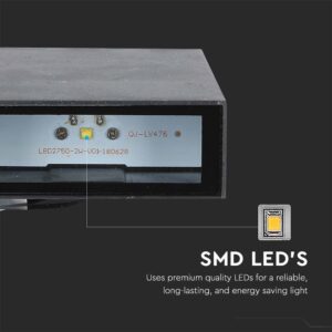 LED Φωτιστικό Τοίχου Up-Down Μαύρο 4W V-TAC IP65 Θερμό 3000K – 218561