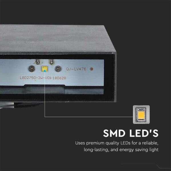 LED Φωτιστικό Τοίχου Up-Down Μαύρο 4W V-TAC IP65 Θερμό 3000K – 218561