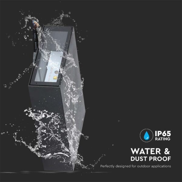 LED Φωτιστικό Τοίχου Up-Down Μαύρο 4W V-TAC IP65 Θερμό 3000K – 218561