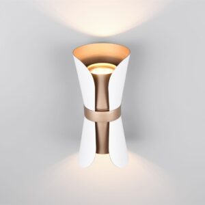 Φωτιστικό Τοίχου Up-Down Λευκό Ματ & Καφέ COAT 2xGU10 Trio Lighting – 218600231