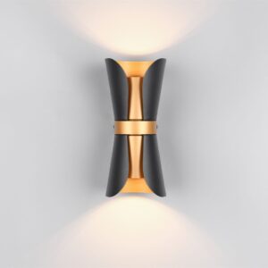 Φωτιστικό Τοίχου Up-Down Μαύρο-Χρυσό COAT 2xGU10 Trio Lighting – 218600280