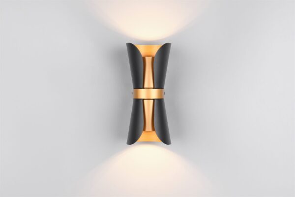 Φωτιστικό Τοίχου Up-Down Μαύρο-Χρυσό COAT 2xGU10 Trio Lighting – 218600280