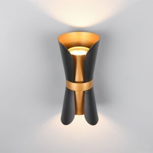 Φωτιστικό Τοίχου Up-Down Μαύρο-Χρυσό COAT 2xGU10 Trio Lighting – 218600280