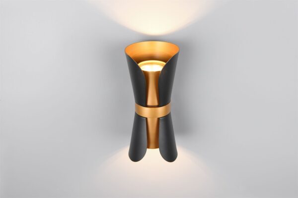 Φωτιστικό Τοίχου Up-Down Μαύρο-Χρυσό COAT 2xGU10 Trio Lighting – 218600280