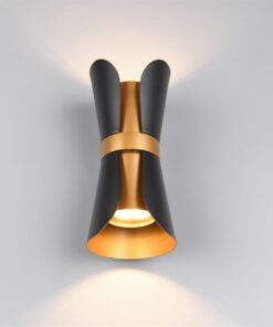 Φωτιστικό Τοίχου Up-Down Μαύρο-Χρυσό COAT 2xGU10 Trio Lighting – 218600280