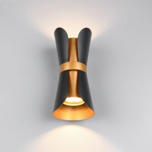 Φωτιστικό Τοίχου Up-Down Μαύρο-Χρυσό COAT 2xGU10 Trio Lighting – 218600280