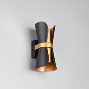 Φωτιστικό Τοίχου Up-Down Μαύρο-Χρυσό COAT 2xGU10 Trio Lighting – 218600280