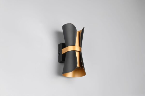 Φωτιστικό Τοίχου Up-Down Μαύρο-Χρυσό COAT 2xGU10 Trio Lighting – 218600280