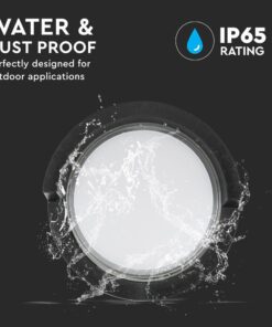 Επιτοίχιο φωτιστικό κήπου 7W IP65 μαύρο σώμα στρογγυλό θερμό 3000K V-TAC – 218609
