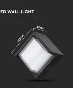 Επιτοίχιο φωτιστικό κήπου 7W IP65 σε μαύρο σώμα τετράγωνο 3000K V-TAC – 218610