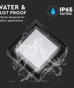 Επιτοίχιο φωτιστικό κήπου 7W IP65 σε μαύρο σώμα τετράγωνο 3000K V-TAC – 218610