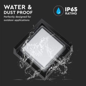 Επιτοίχιο φωτιστικό κήπου 7W IP65 σε μαύρο σώμα τετράγωνο 3000K V-TAC – 218610