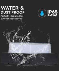 Επιτοίχιο φωτιστικό κήπου 7W IP65 μαύρο σώμα τετράγωνο θερμό 3000K V-TAC – 218612