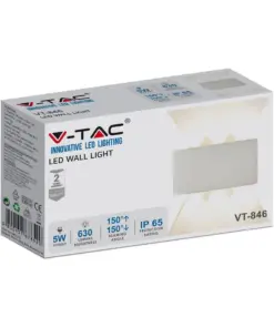 Φωτιστικό Τοίχου 5W LED Up-Down Λευκό V-TAC IP65 Θερμό Λευκό 3000K – 218613