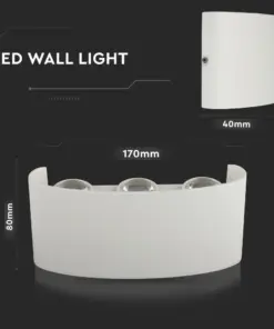Φωτιστικό Τοίχου 5W LED Up-Down Λευκό V-TAC IP65 Θερμό Λευκό 3000K – 218613