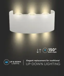 Φωτιστικό Τοίχου 5W LED Up-Down Λευκό V-TAC IP65 Θερμό Λευκό 3000K – 218613