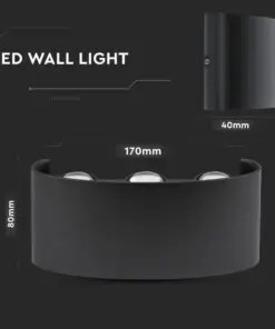 Φωτιστικό Τοίχου 5W LED Up-Down Μαύρο V-TAC IP65 Θερμό Λευκό 3000K – 218615