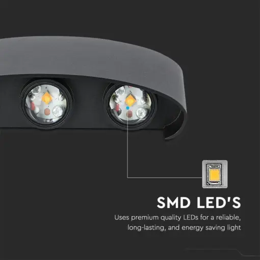Φωτιστικό Τοίχου 5W LED Up-Down Μαύρο V-TAC IP65 Θερμό Λευκό 3000K – 218615