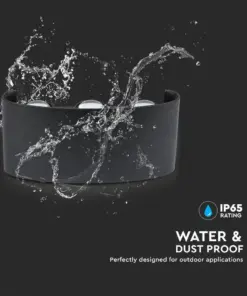 Φωτιστικό Τοίχου 5W LED Up-Down Μαύρο V-TAC IP65 Θερμό Λευκό 3000K – 218615