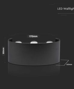 Επιτοίχιο LED φωτιστικό UP-DOWN 5W IP65 μαύρο σώμα 4000K V-TAC – 218616