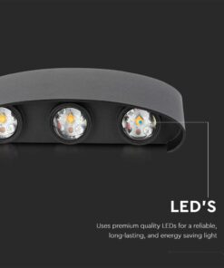 Επιτοίχιο LED Φωτιστικό Up-Down 5W IP65 Μαύρο Σώμα 4000K V-TAC – 218616