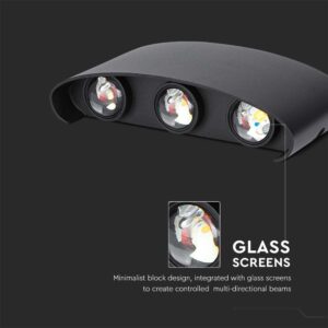 Επιτοίχιο LED Φωτιστικό Up-Down 5W IP65 Μαύρο Σώμα 4000K V-TAC – 218616