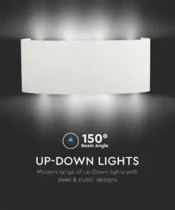 Φωτιστικό Τοίχου 7W LED Up-Down Λευκό V-TAC IP65 Θερμό Λευκό 3000K – 218617