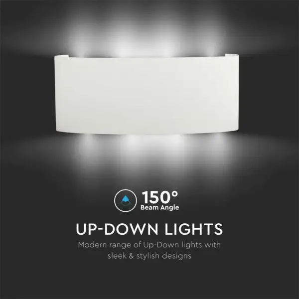Φωτιστικό Τοίχου 7W LED Up-Down Λευκό V-TAC IP65 Θερμό Λευκό 3000K – 218617