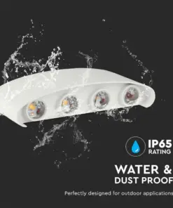Φωτιστικό Τοίχου 7W LED Up-Down Λευκό V-TAC IP65 Θερμό Λευκό 3000K – 218617