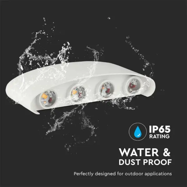 Φωτιστικό Τοίχου 7W LED Up-Down Λευκό V-TAC IP65 Θερμό Λευκό 3000K – 218617