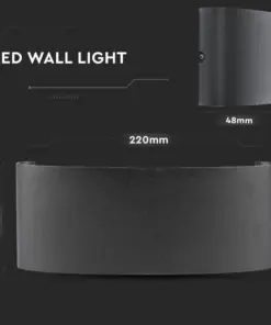 Φωτιστικό Τοίχου 7W LED Up-Down Μαύρο V-TAC IP65 Θερμό Λευκό 3000K – 218619