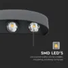 Φωτιστικό Τοίχου 7W LED Up-Down Μαύρο V-TAC IP65 Θερμό Λευκό 3000K – 218619