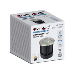LED Χωνευτό Φωτιστικό COB 8W  Αδιάβροχο IP67 4000K Νίκελ Ματ V-TAC – 218621
