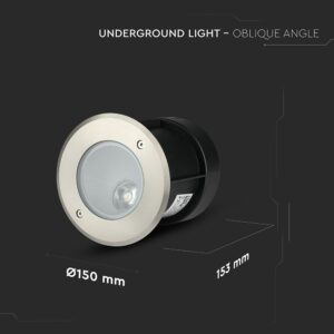 LED Χωνευτό Φωτιστικό COB 8W  Αδιάβροχο IP67 4000K Νίκελ Ματ V-TAC – 218621