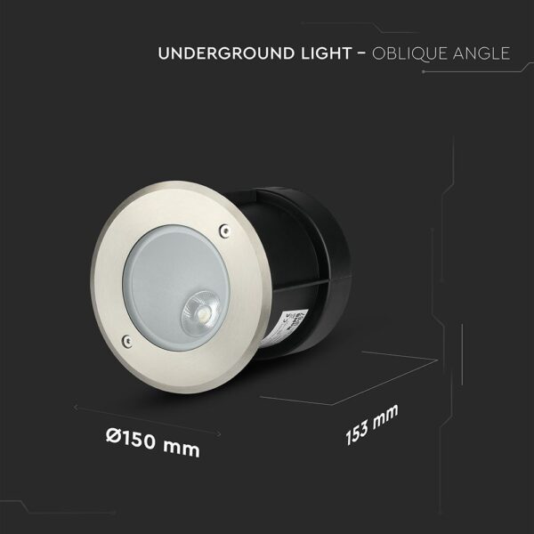 LED Χωνευτό Φωτιστικό COB 8W  Αδιάβροχο IP67 4000K Νίκελ Ματ V-TAC – 218621