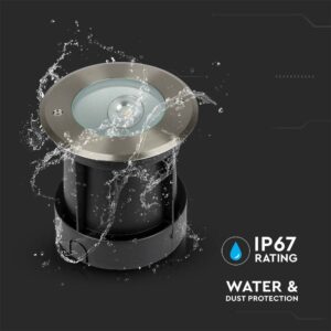 LED Χωνευτό Φωτιστικό COB 8W  Αδιάβροχο IP67 4000K Νίκελ Ματ V-TAC – 218621