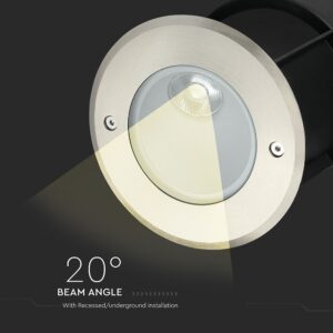 LED Χωνευτό Φωτιστικό COB 8W  Αδιάβροχο IP67 4000K Νίκελ Ματ V-TAC – 218621