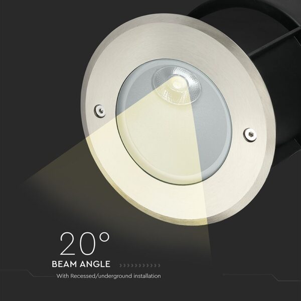 LED Χωνευτό Φωτιστικό COB 8W  Αδιάβροχο IP67 4000K Νίκελ Ματ V-TAC – 218621